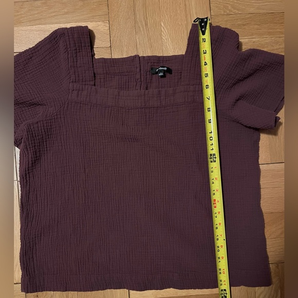 Madewell Lightspun Harlow Square-Neck Top Purple - Picture 4 of 5